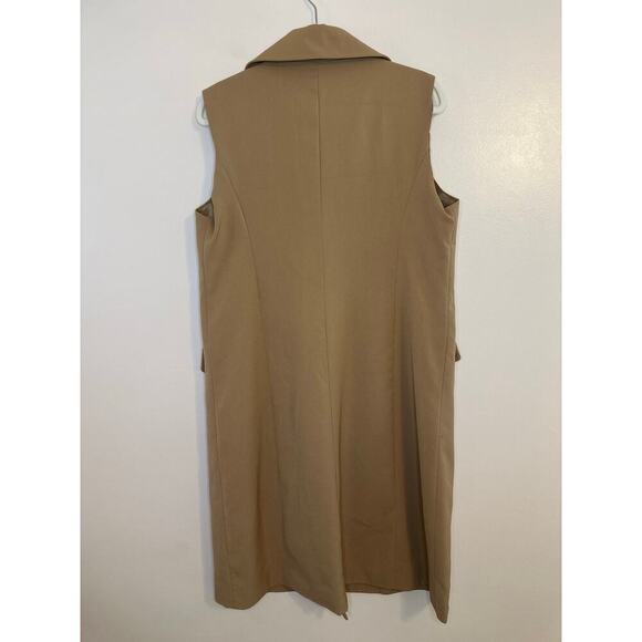 Bagatelle Collection Womens Camel Double Breasted Coat Dress Old Money Large - Picture 2 of 7